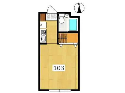 パークサイド生田(1K/2階)の間取り写真