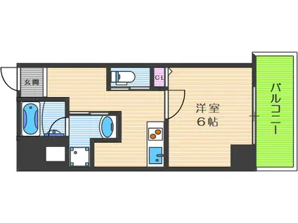 エストゥルースプラス大阪福島(1K/7階)の間取り写真