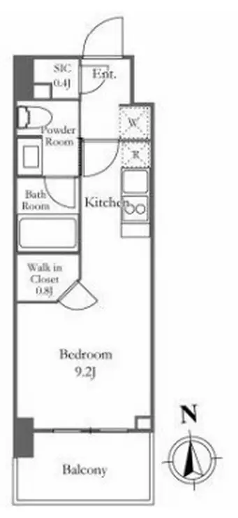 ザ・パークワンズ芝公園 8階階 間取り