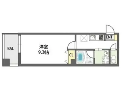 レクラン七道(1K/6階)の間取り写真