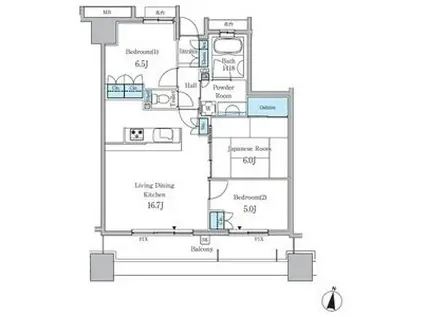 パークアクシス金山ウエスト(3LDK/7階)の間取り写真