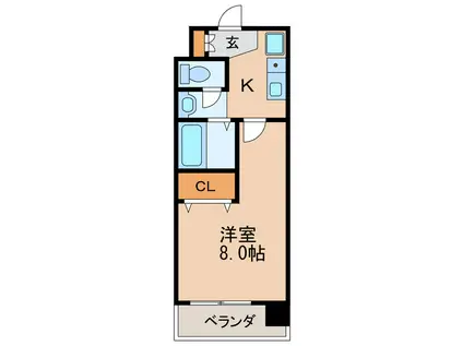 アレーズカシェート(1K/5階)の間取り写真