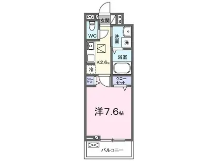 ヴィラ ローレル(1K/1階)の間取り写真