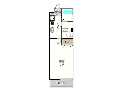 ウエスタン丸山通(1K/1階)の間取り写真