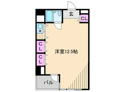 ライオンズプラザ新横浜(ワンルーム/1階)の間取り写真