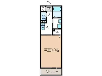 WE WILL(1K/1階)の間取り写真