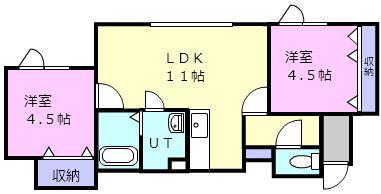 T. 7(2LDK/1階)の間取り写真