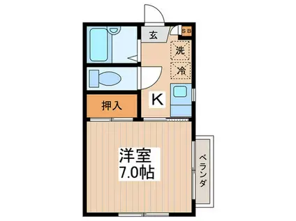 パークサイド東永(1K/1階)の間取り写真