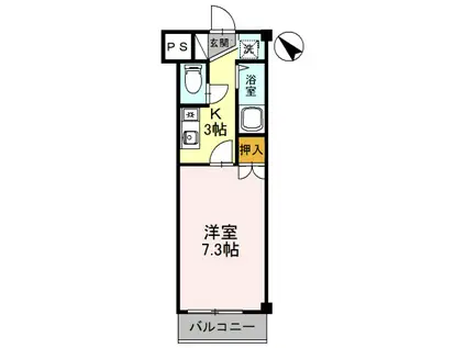 ローズハイツT・K(1K/2階)の間取り写真