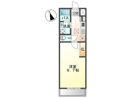 サンモールウエスト II(1K/2階)の間取り写真