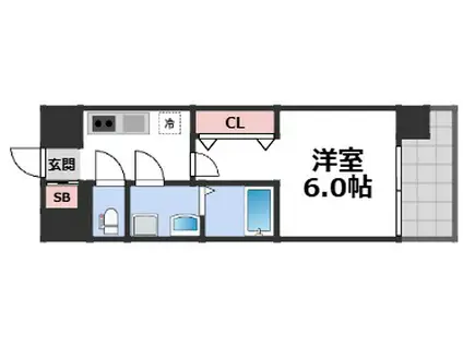 ファステート大阪アステール(1K/3階)の間取り写真