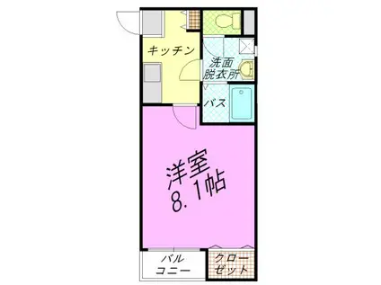 リブレア東比恵(1K/1階)の間取り写真