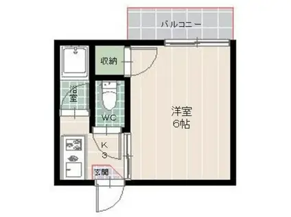 ミリオン姪浜(1K/2階)の間取り写真