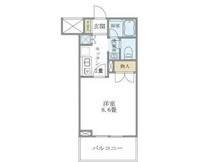 リュミエール三田(1K/3階)の間取り写真