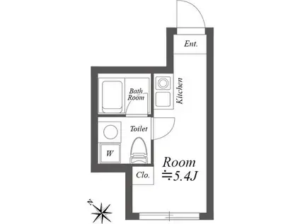 ルクレ神宮前(ワンルーム/3階)の間取り写真