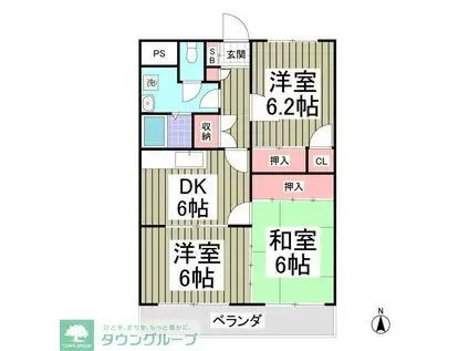 佐藤マンション(3SDK/2階)の間取り写真