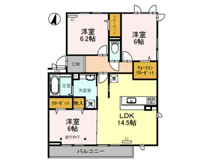 ロイジェントパークス レイクタウン II C(3LDK/3階)の間取り写真