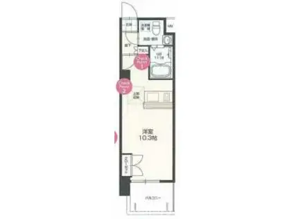 NO.72 HARBER イースト TOWER(ワンルーム/6階)の間取り写真