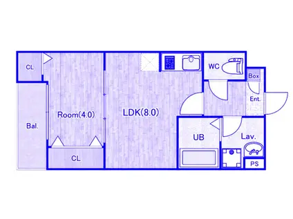 ジーメゾン上尾仲町(1LDK/2階)の間取り写真