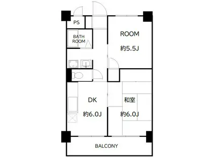 春日ビル(2DK/3階)の間取り写真