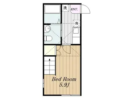 ロンデール(1K/1階)の間取り写真