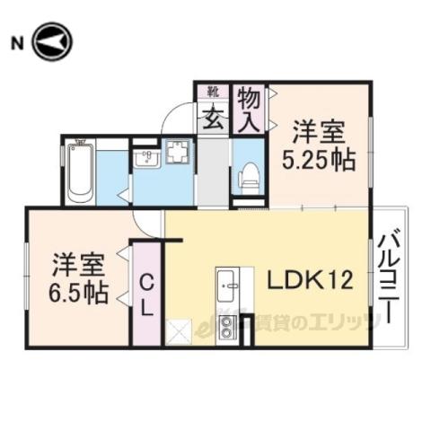 デラッセ真美ヶ丘(2LDK/2階)の間取り写真