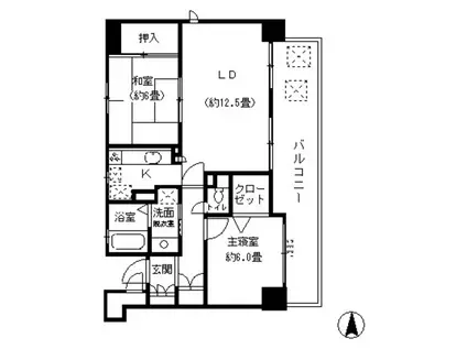 ウェルホームズ中之島北(2LDK/3階)の間取り写真