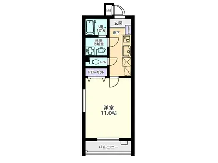 ヴァイデ中村橋(1K/2階)の間取り写真