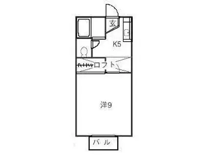 パルコート白石(1K/2階)の間取り写真