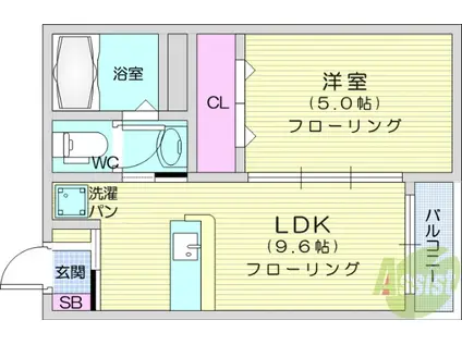 エターナルウィステリア(1LDK/2階)の間取り写真