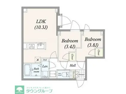 GRAN PASEO 目黒花房山(2LDK/1階)の間取り写真