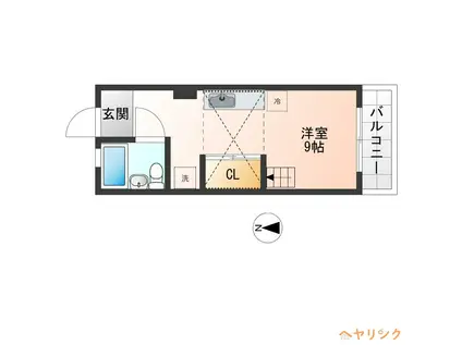 ルミナス パルビラ(ワンルーム/4階)の間取り写真