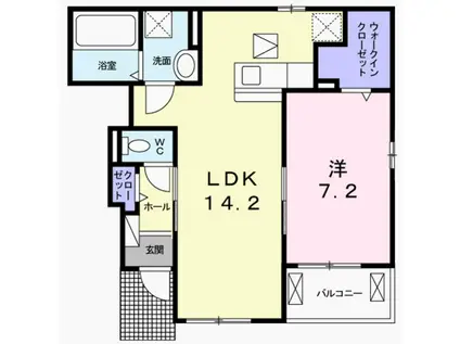 シャルム・ソレイユ(1LDK/1階)の間取り写真