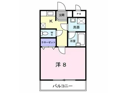 ジュネス黒髪(1K/3階)の間取り写真