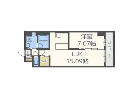 プレジオ本町(1LDK/14階)の間取り写真