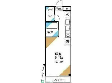 グランディオーソ(ワンルーム/3階)の間取り写真