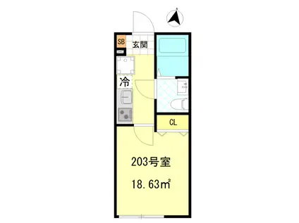 CFジオーレ本蓮沼(1K/2階)の間取り写真