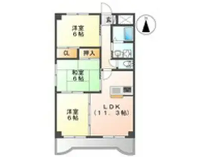 グラード(3LDK/3階)の間取り写真