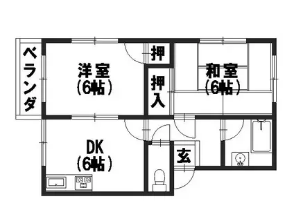 さんぐりーんナガイ(2DK/1階)の間取り写真