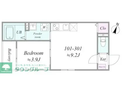 KASHIWA STREAM(1LDK/1階)の間取り写真