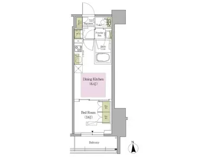 アーバネックス早稲田テラス(1DK/6階)の間取り写真