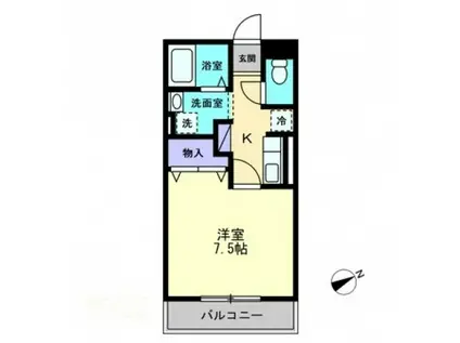 フォレストレガシー(1K/1階)の間取り写真