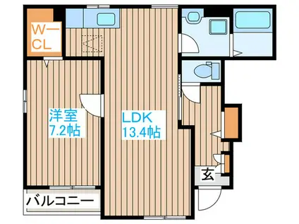 ミューズ・I(1LDK/1階)の間取り写真