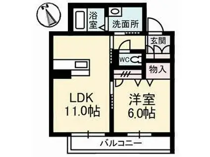 ウィステリア 新涯(1LDK/2階)の間取り写真