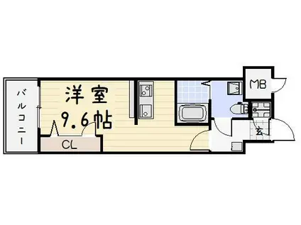 NO.65クロッシングタワーORIENT.BLD(1K/5階)の間取り写真