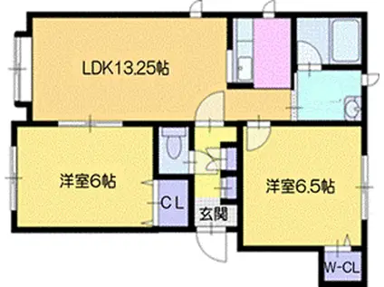 リバーサイド弐番館(2LDK/2階)の間取り写真