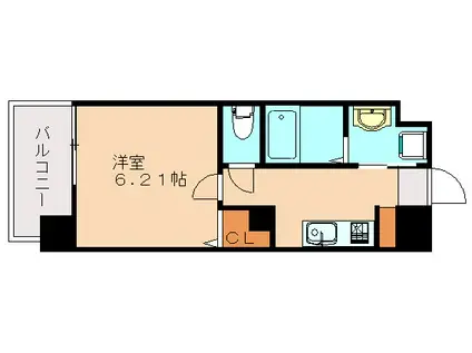 RUPIEレジデンス九大学研都市II(1K/4階)の間取り写真