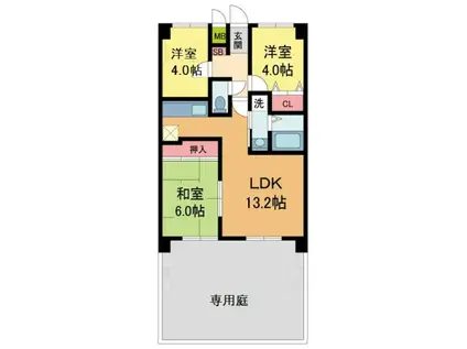コンドミニアム丸の内(3LDK/1階)の間取り写真
