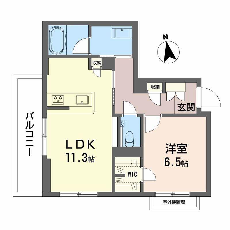 スカイ ウィング(1LDK/3階)の間取り写真