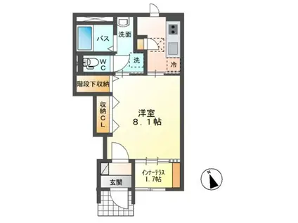 GRACIAII(1K/1階)の間取り写真